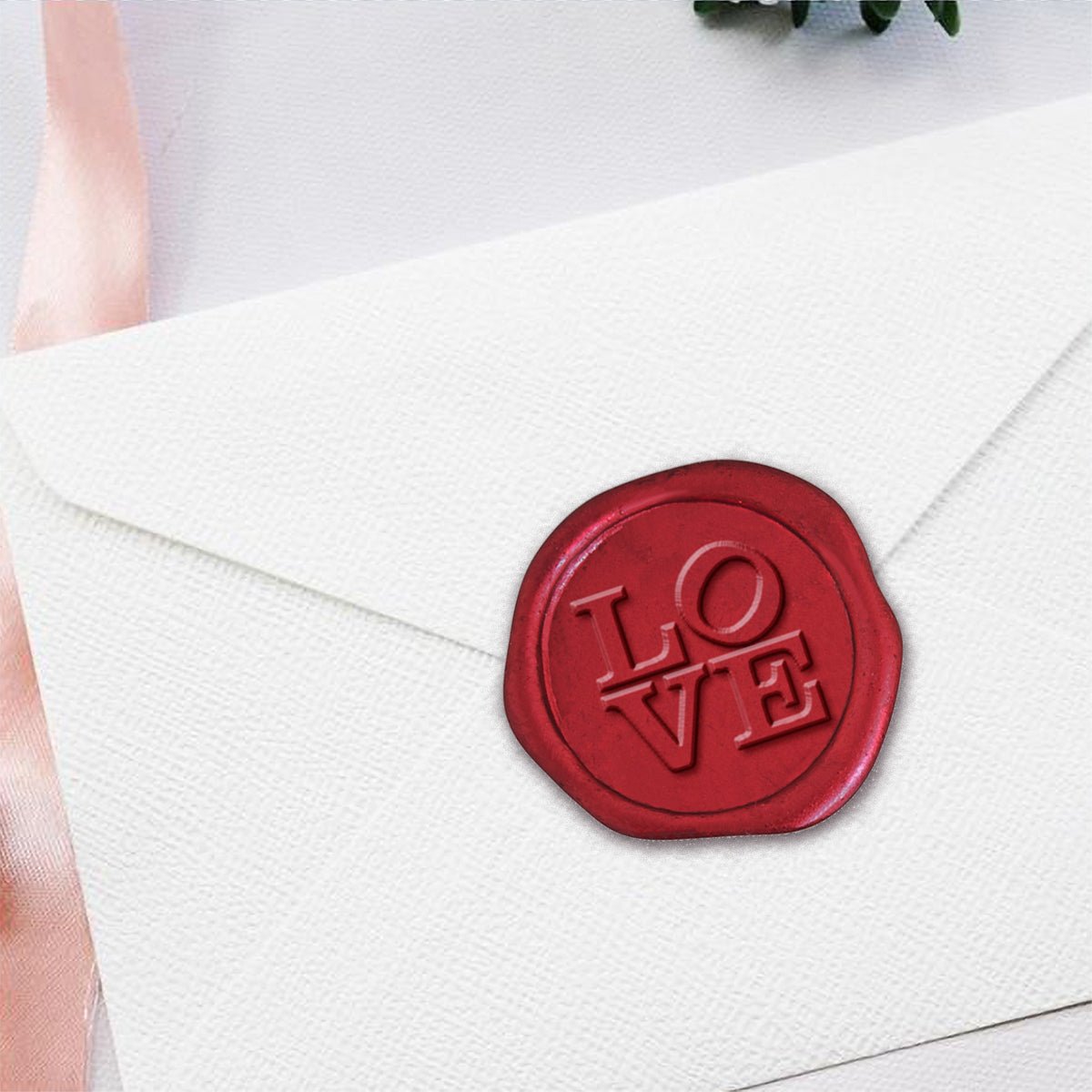 LOVE Hand Pressed Adhesive Wax Seals #1381PNS - Nostalgic Impressions