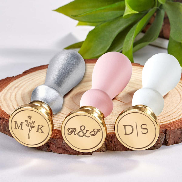 E - Z Monogram Maker: Create your Own 2 Initial Custom Wax Seal Stamp with Design - Nostalgic Impressions