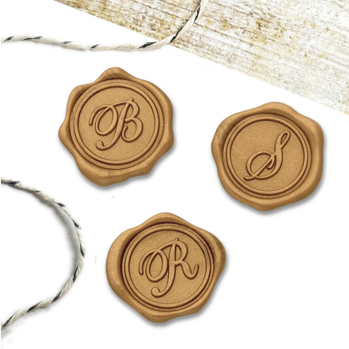 Initial Adhesive Wax Seal Quick - Ship Stickers 25PK - Nostalgic Impressions