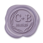 Modernist Wedding Monogram Adhesive Wax Seals #3389 Bundle with Stamp - Nostalgic Impressions