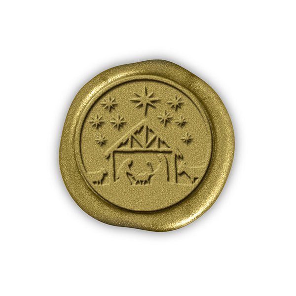 Nativity Christmas Wax Seal Stickers 8PK - Hand Pressed 1 1/4" - Nostalgic Impressions