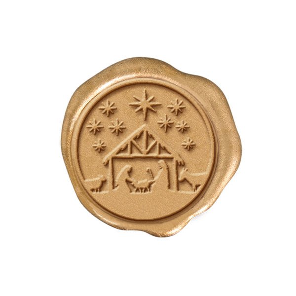 Nativity Christmas Wax Seal Stickers 8PK - Hand Pressed 1 1/4" - Nostalgic Impressions