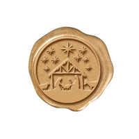 Nativity Christmas Wax Seal Stickers 8PK - Hand Pressed 1 1/4" - Nostalgic Impressions