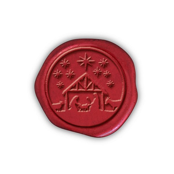 Nativity Christmas Wax Seal Stickers 8PK - Hand Pressed 1 1/4" - Nostalgic Impressions