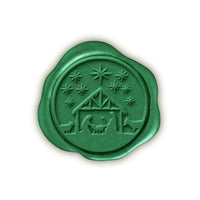 Nativity Christmas Wax Seal Stickers 8PK - Hand Pressed 1 1/4" - Nostalgic Impressions