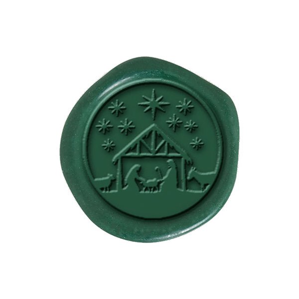 Nativity Christmas Wax Seal Stickers 8PK - Hand Pressed 1 1/4" - Nostalgic Impressions