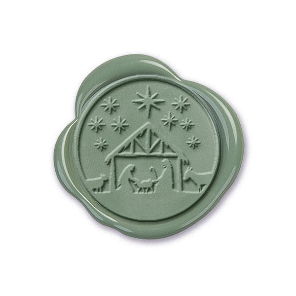 Nativity Christmas Wax Seal Stickers 8PK - Hand Pressed 1 1/4" - Nostalgic Impressions