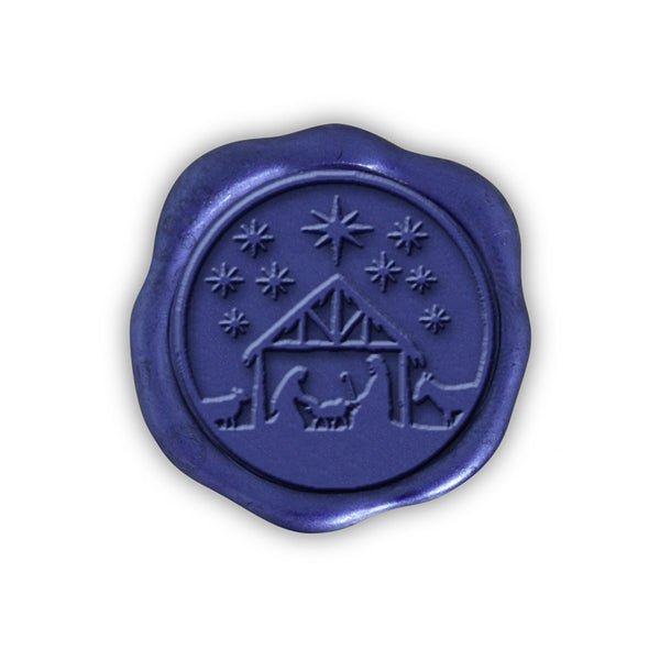 Nativity Christmas Wax Seal Stickers 8PK - Hand Pressed 1 1/4" - Nostalgic Impressions