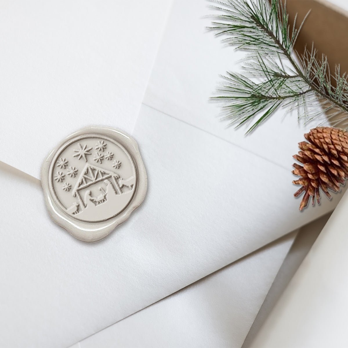 Nativity Christmas Wax Seal Stickers 8PK - Hand Pressed 1 1/4" - Nostalgic Impressions