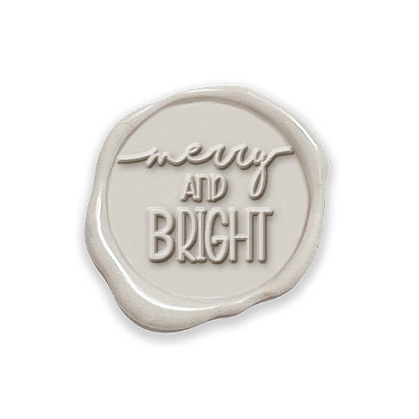 Merry and Bright Adhesive Christmas Wax Seal Stickers 8PK - Hand Pressed 1 1/4" - Nostalgic Impressions