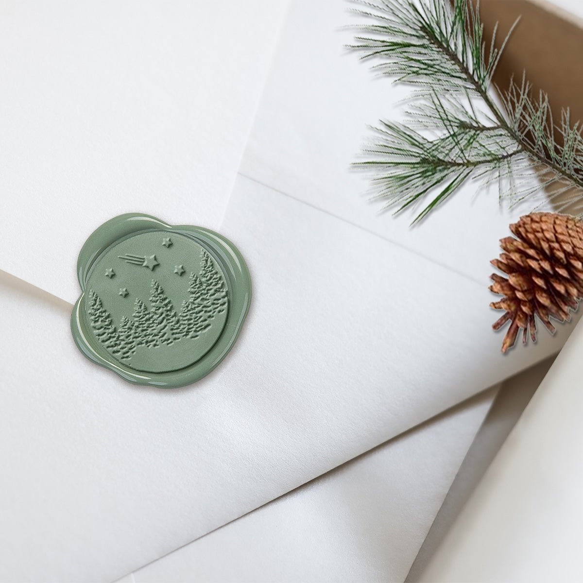 Winter Wonderland Adhesive Christmas Wax Seal Stickers 8PK - Hand Pressed 1 1/4" - Nostalgic Impressions