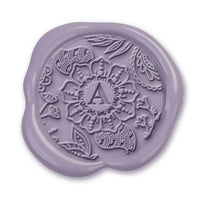 Floralicious Single Initial Adhesive Wax Seals #8017A Bundle with Stamp - Nostalgic Impressions