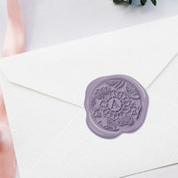 Floralicious Single Initial Adhesive Wax Seals #8017A Bundle with Stamp - Nostalgic Impressions