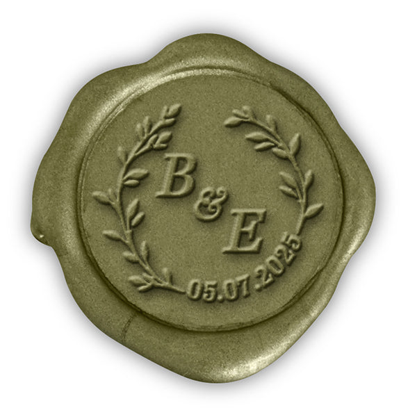 Zola Wedding Monogram Adhesive Wax Seals #8021 Bundle with Stamp - Nostalgic Impressions