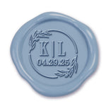 Katrina Wedding Monogram & Date Custom Wax Seal Stamp with Choice of Handle