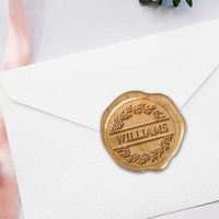 Garland with Names Wedding Monogram Adhesive Wax Seals #8734 Bundle with Stamp - Nostalgic Impressions