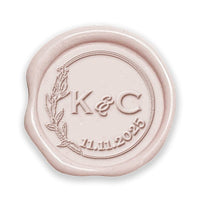 Symphony Wedding Monogram Adhesive Wax Seals #8904 Bundle with Stamp - Nostalgic Impressions