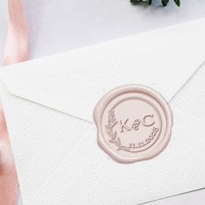 Symphony Wedding Monogram Adhesive Wax Seals #8904 Bundle with Stamp - Nostalgic Impressions