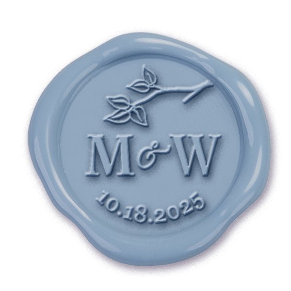 Harmony Wedding Monogram Adhesive Wax Seals #8905 Bundle with Stamp - Nostalgic Impressions