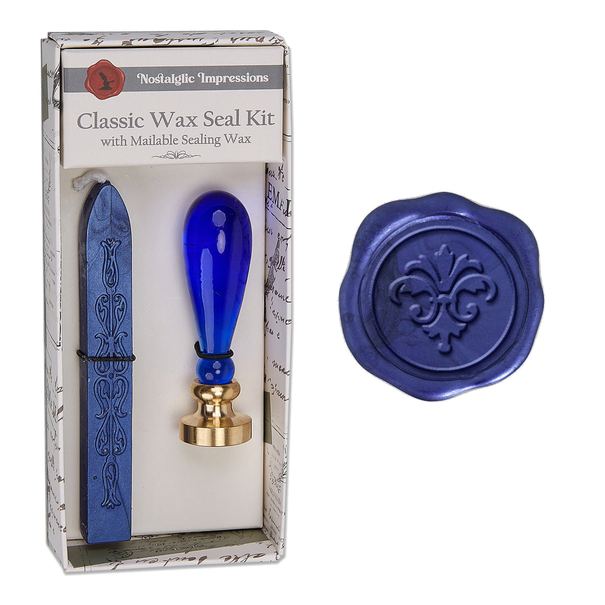 Murano Glass Handle Wax Seal Kit with popular symbols - Nostalgic Impressions