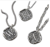 Filigree Initial Wax Seal Charm 1" square - Antiqued Silver - Made in Italy - Nostalgic Impressions