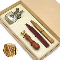 Traditional Wax Seal Kit with Melter Desktop Set by Bortoletti Italy - Nostalgic Impressions