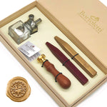 Traditional Wax Seal Kit with Melter Desktop Set by Bortoletti Italy -Compass Rose - Nostalgic Impressions