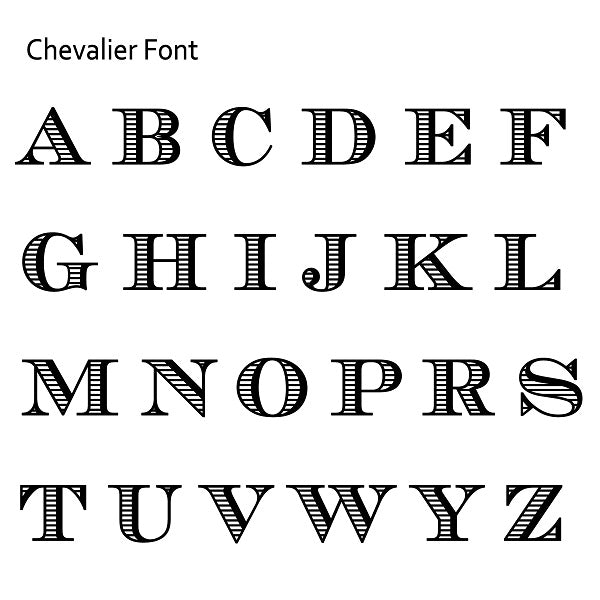 Chevalier Square Initial Font Chart - Nostalgic Impressions