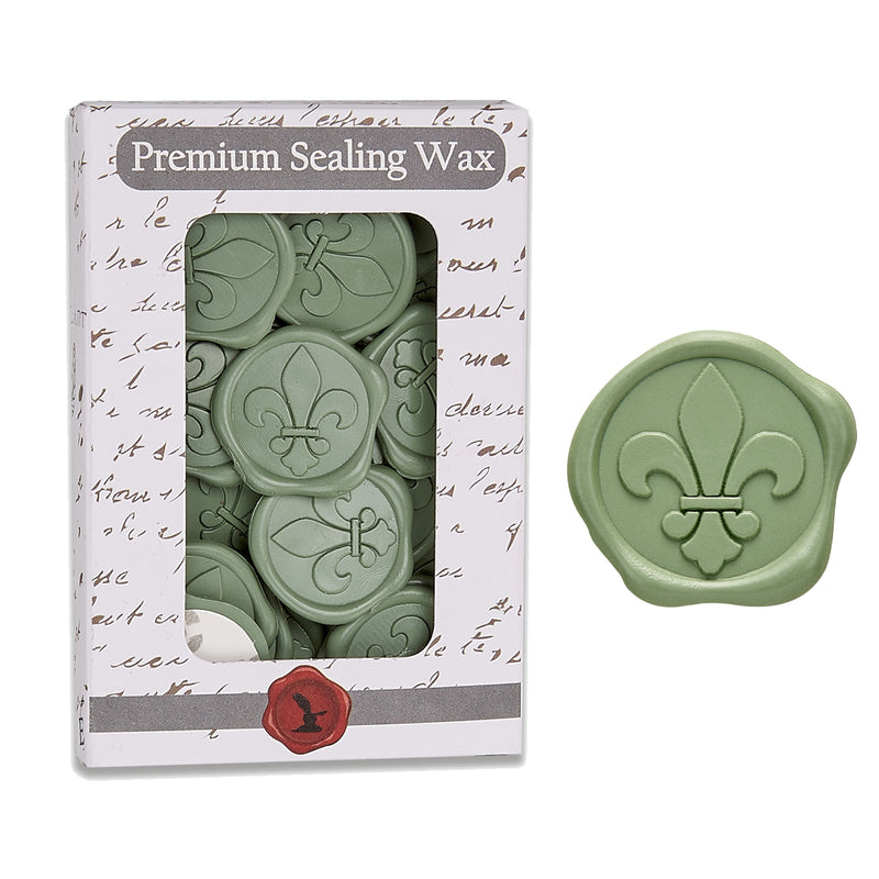 Fleur de Lis Adhesive Wax Seal Quick-Ship Stickers 25PK - Nostalgic Impressions