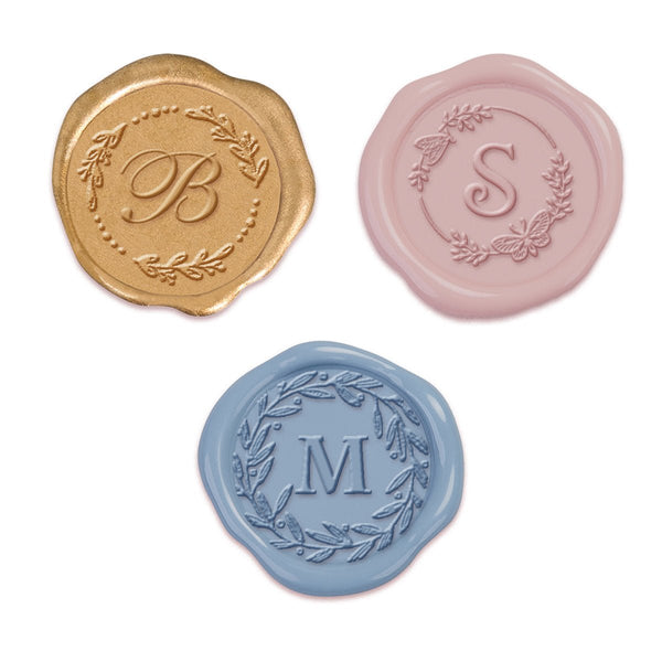 E - Z Monogram Maker: Create your Own Custom Floral Border Initial Wax Seal Stamp - 1" Brass Die - Floral Borders - Nostalgic Impressions