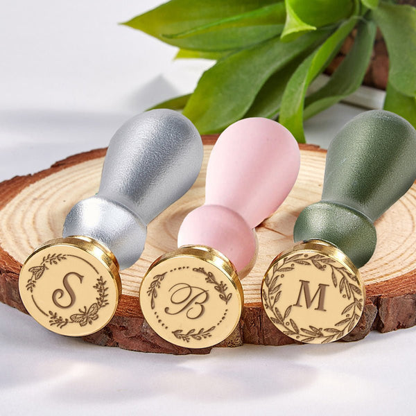 E - Z Monogram Maker: Create your Own Custom Floral Border Initial Wax Seal Stamp - 1" Brass Die - Floral Borders - Nostalgic Impressions
