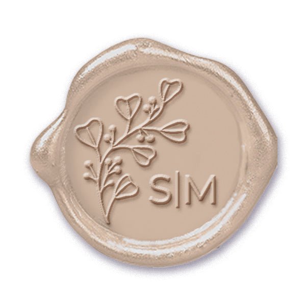 Bianca Wedding Monogram Adhesive Wax Seals #2506 Bundle with Stamp - Nostalgic Impressions