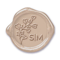 Bianca Wedding Monogram Adhesive Wax Seals #2506 Bundle with Stamp - Nostalgic Impressions