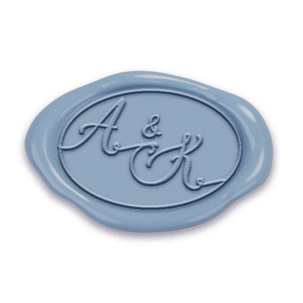 Boundary Monogram Custom Wax Seal Stamp-1 1/8" Oval Die with choice of Handle #7047 - Nostalgic Impressions