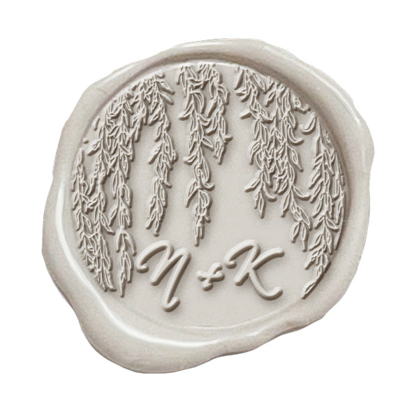 Under the Willow Wedding Monogram Custom Wax Seal Stamp #7507 - Nostalgic Impressions