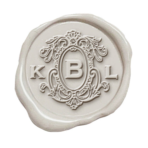 Victorian 3 Letter Monogram Custom Wax Seal Stamp with choice of Handle #3388 - Nostalgic Impressions