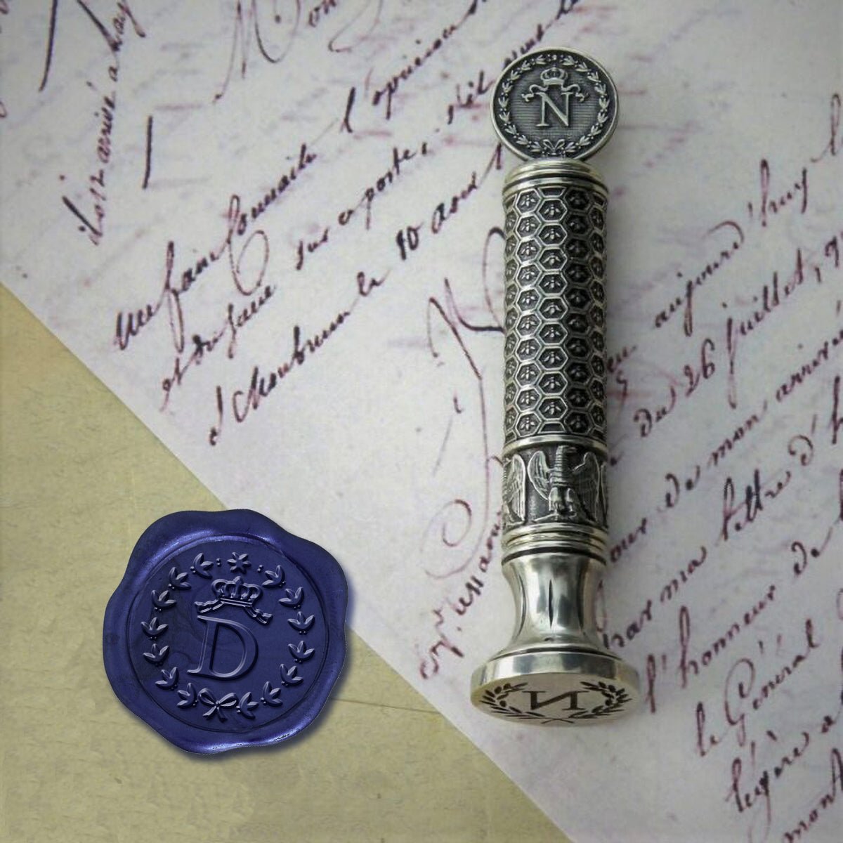 Napoleon Bonaparte Wax Seal Stamp with your Initial - Handcrafted in Italy - Nostalgic Impressions