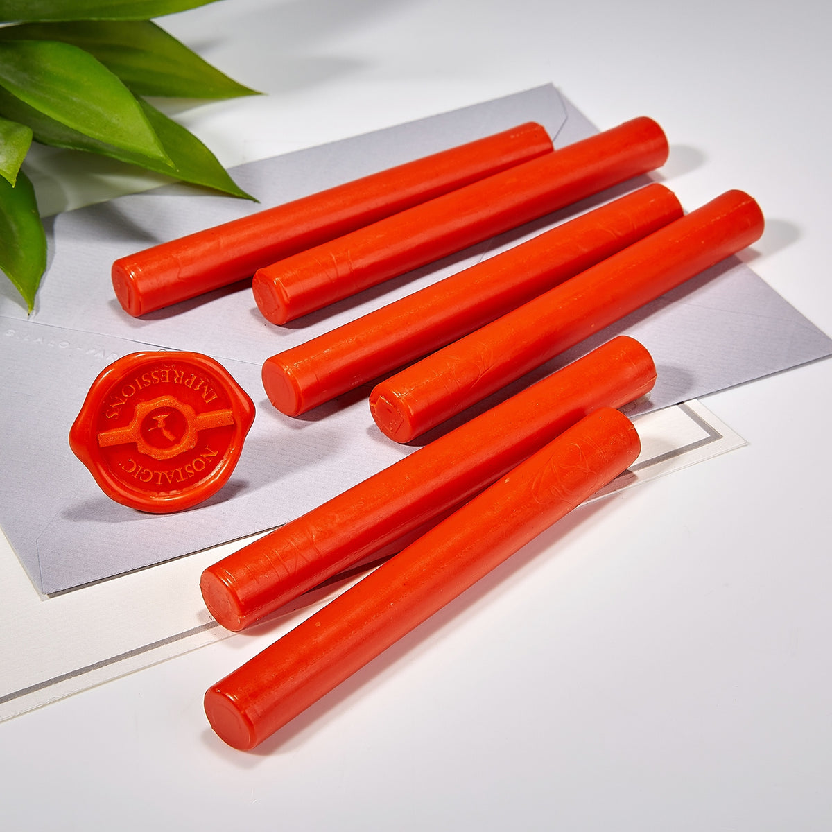 Orange Flame Premium Glue Gun Sealing Wax - Pack of 6 - Nostalgic Impressions
