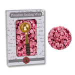 Pink Pearl Premium Sealing Wax Beads by Color with spoon