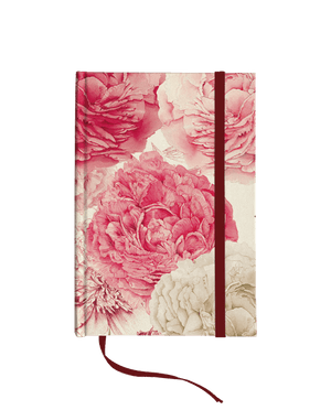 Peonies Italian Hard Cover Journals with strap 4x6 - Nostalgic Impressions
