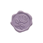 Rose with Stem Adhesive Wax Seal Quick-Ship Stickers 25PK-7 Colors