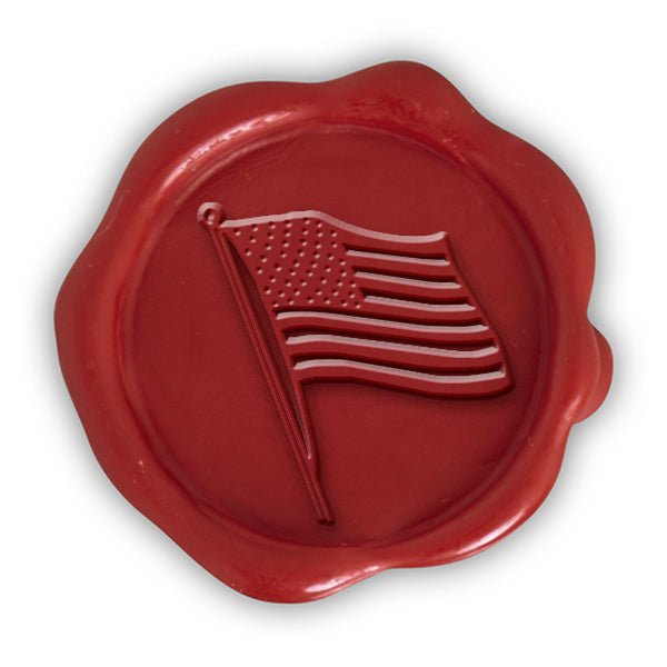 American Flag Hand Pressed Adhesive Wax Seals #R823 - Nostalgic Impressions