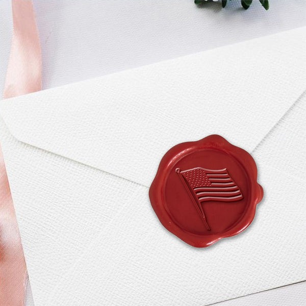 American Flag Hand Pressed Adhesive Wax Seals #R823 - Nostalgic Impressions