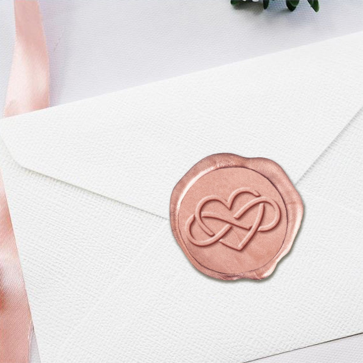 Infinity Heart Hand Pressed Adhesive Wax Seals #R893PNS - Nostalgic Impressions