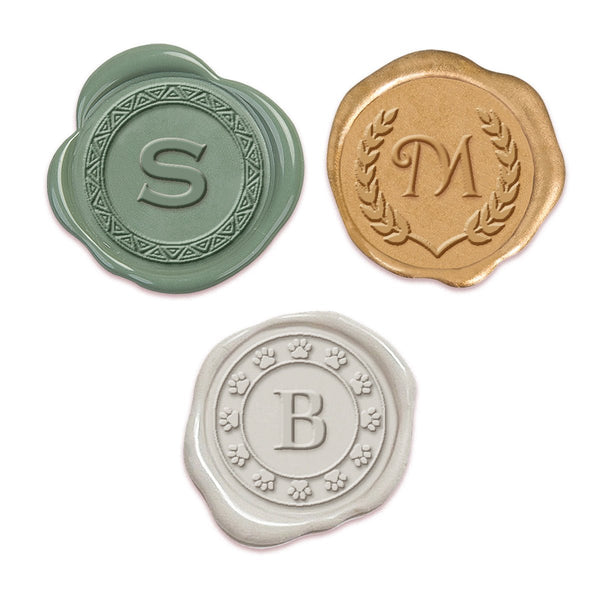 E - Z Monogram Maker: Create your Own Custom Initial Wax Seal Stamp - 1" Brass Die with Standard Borders - Nostalgic Impressions