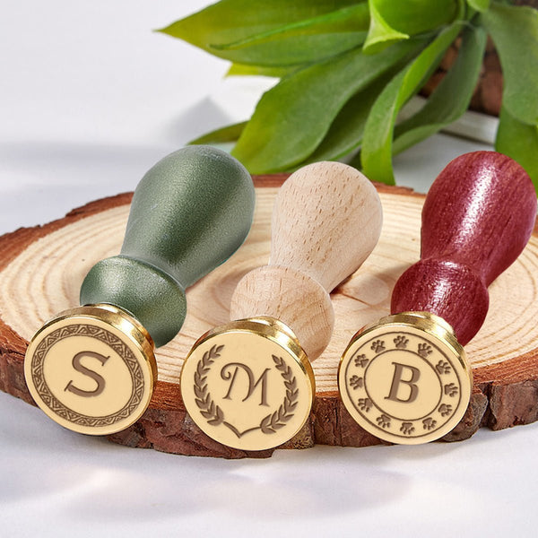 E - Z Monogram Maker: Create your Own Custom Initial Wax Seal Stamp - 1" Brass Die with Standard Borders - Nostalgic Impressions