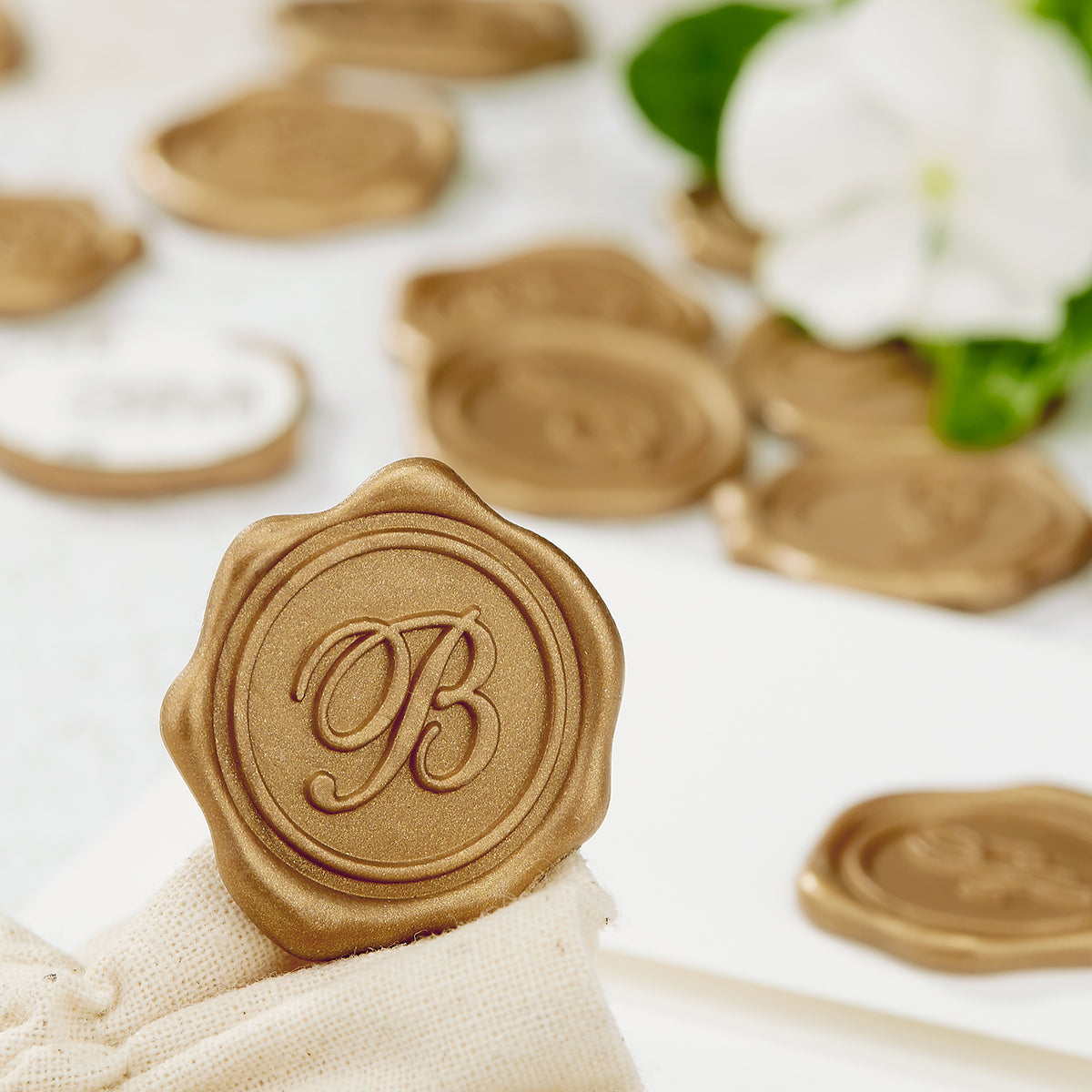 Initial Adhesive Wax Seal Quick - Ship Stickers 25PK - Nostalgic Impressions