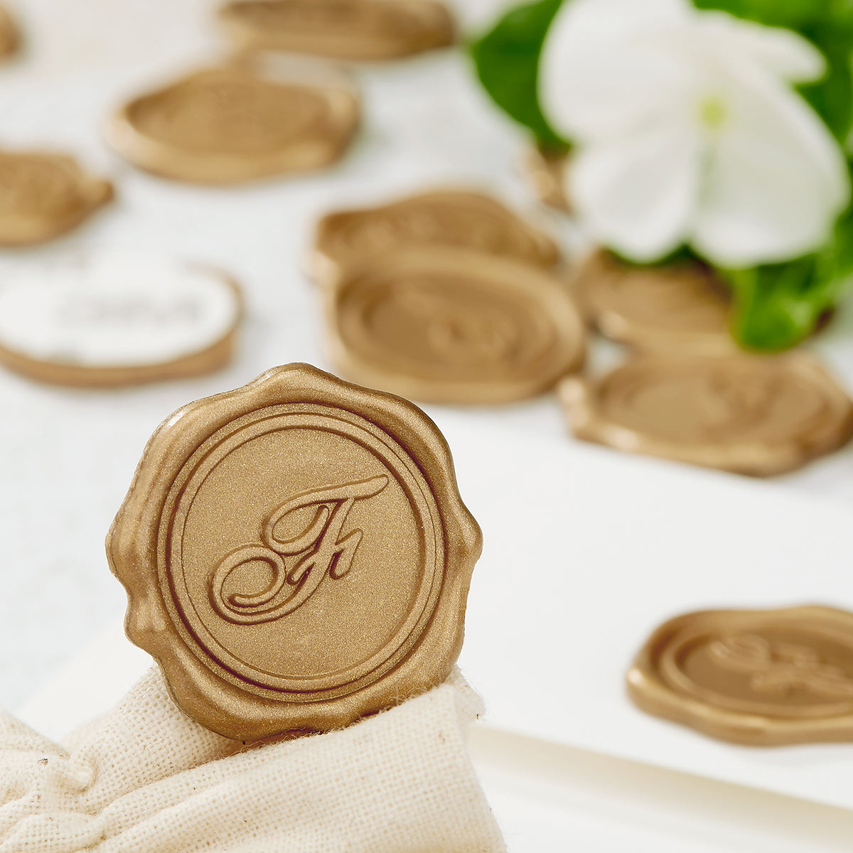 Initial Adhesive Wax Seal Quick - Ship Stickers 25PK - Nostalgic Impressions