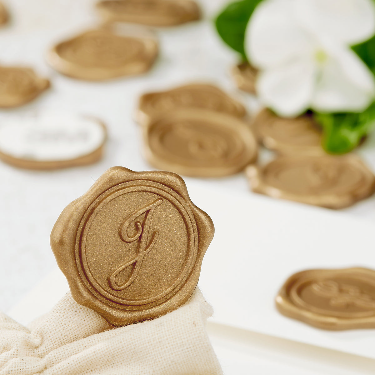 Initial Adhesive Wax Seal Quick - Ship Stickers 25PK - Nostalgic Impressions