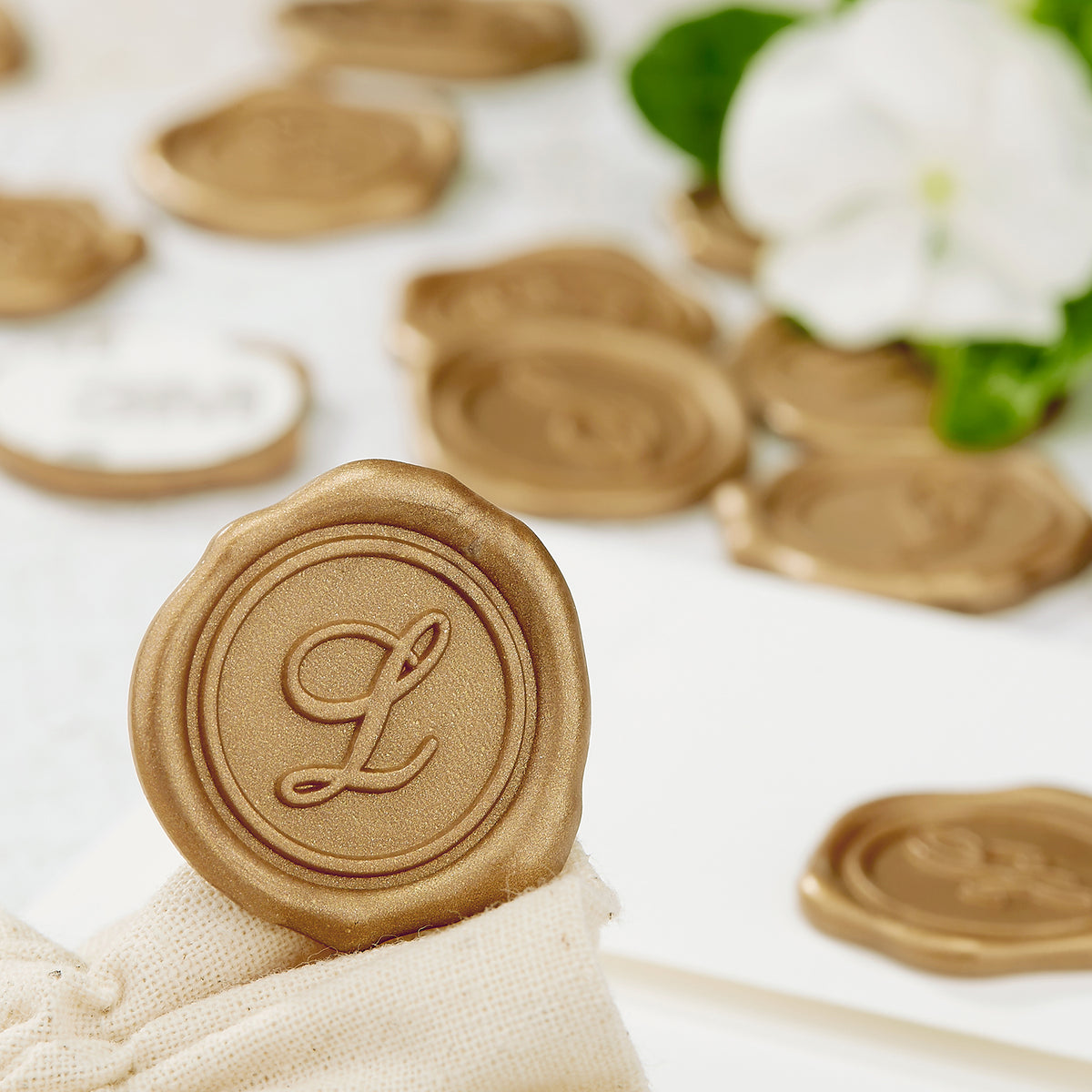 Initial Adhesive Wax Seal Quick - Ship Stickers 25PK - Nostalgic Impressions